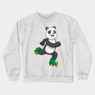 Panda as Inline skater with Roller skates Crewneck Sweatshirt